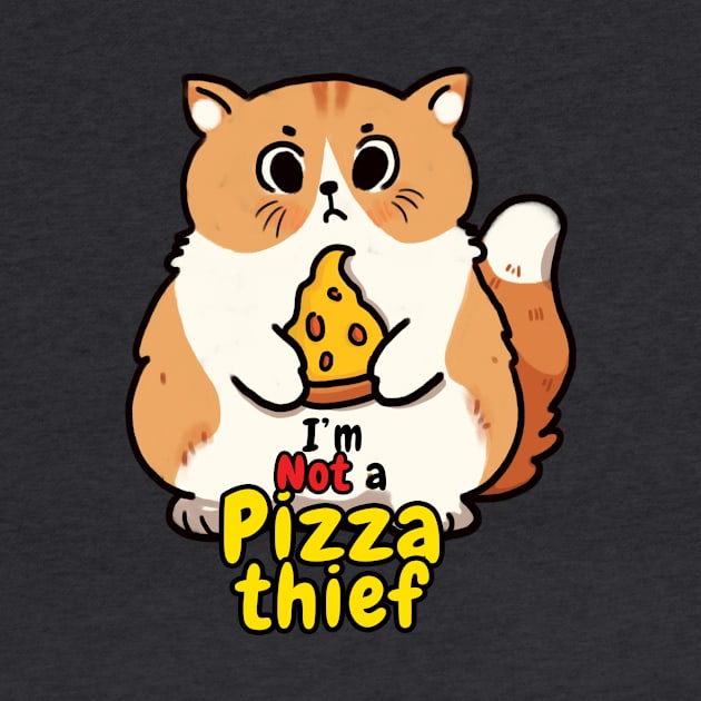 Cute pizza cat I'm not a pizza thief by BibekM